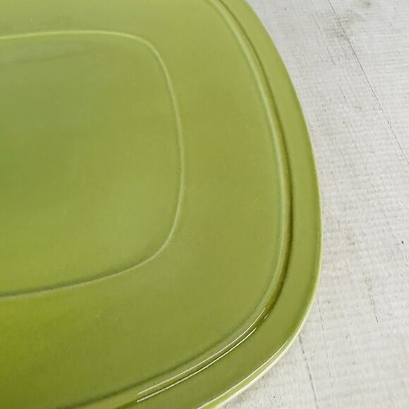 Home Trends CANOPY PEA POD Green Embossed Square Porcelain Dinner Plates Set 3 - Picture 13 of 16
